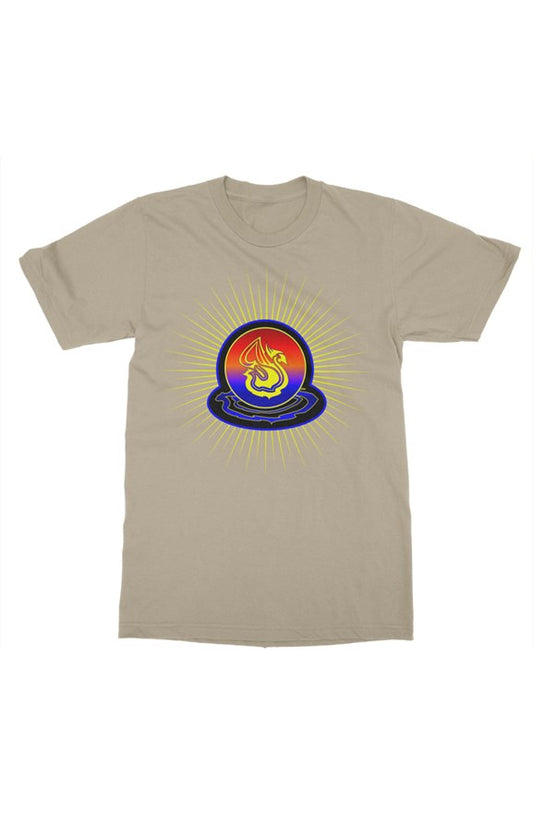 Delonzo Arman "Swan Burst" womens t shirt (blue)