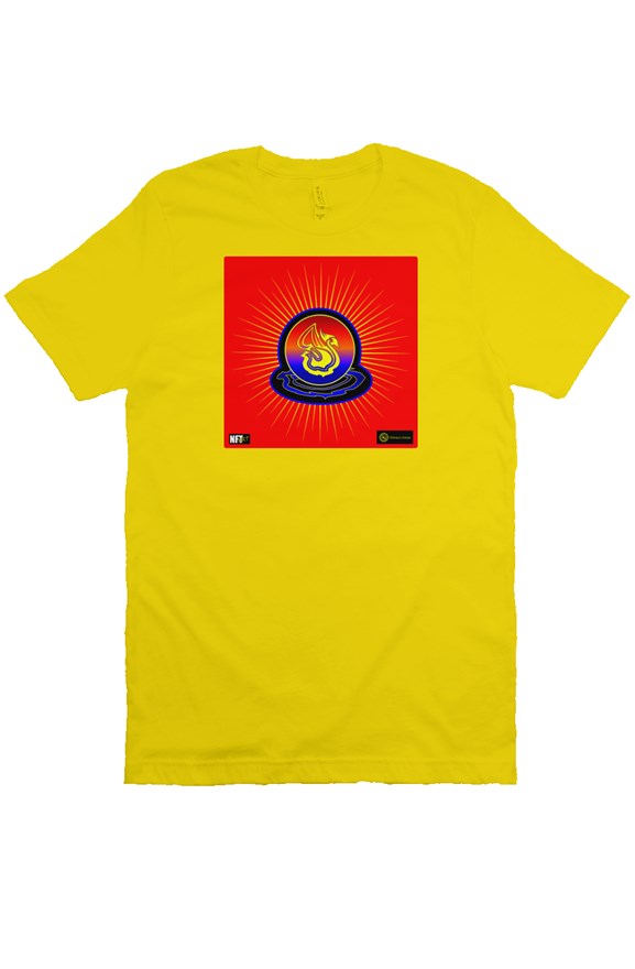 Delonzo Arman "Swan Burst" NFT T Shirt (blue/red)