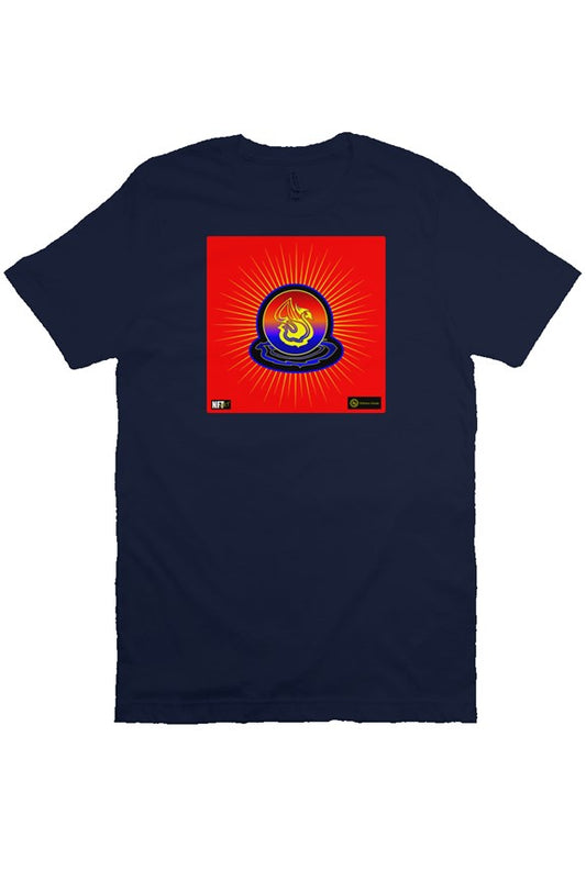 Delonzo Arman "Swan Burst" NFT T Shirt (blue/red)